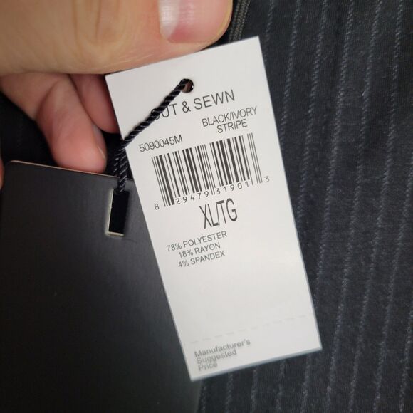 NWT INDUSTRY Republic Clothing Black Pinstripe Drawstring Stretch Pants SIZE XL - Picture 4 of 13